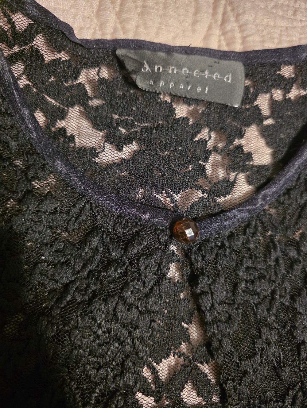 Black Lace Cardigan Size M - Picture 6 of 6